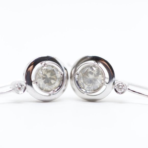 Platinum and Diamond 1.33 Carat Earrings - Picture 5 of 8